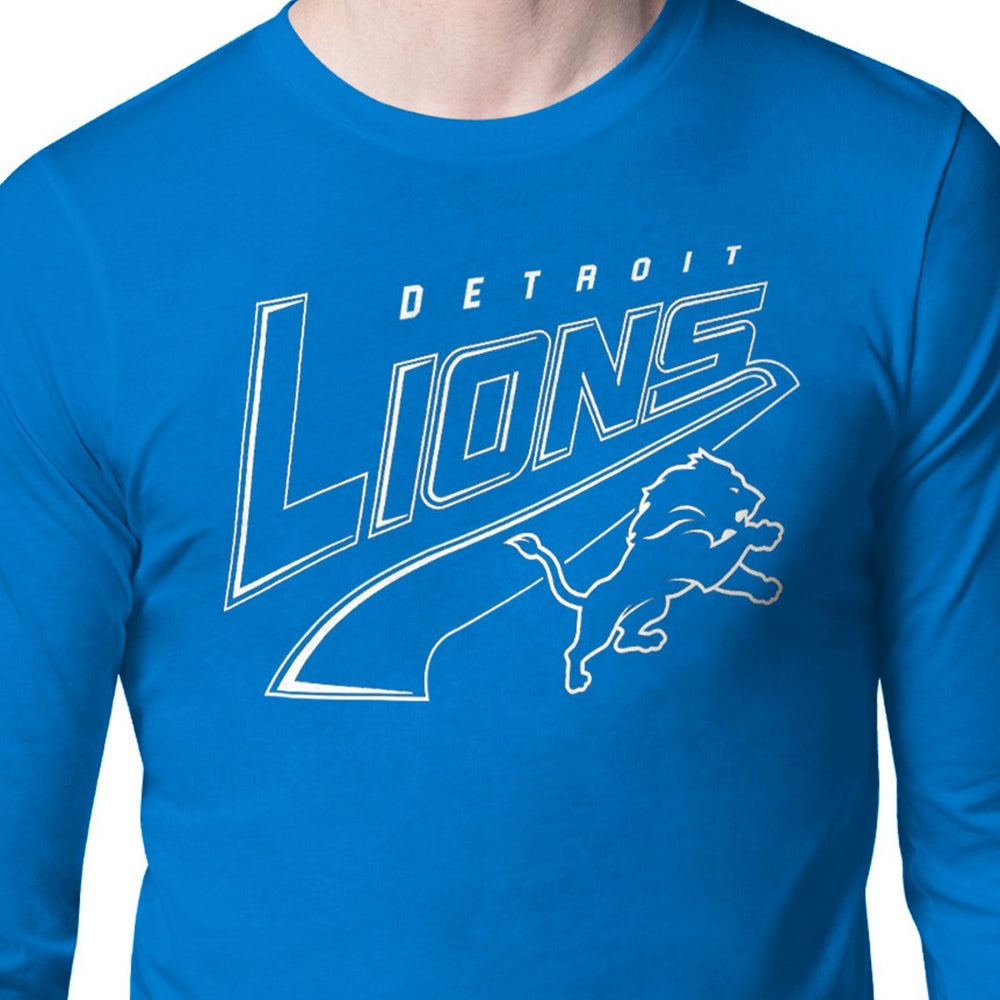 Detroit Lions Starter Modern Tailsweep Graphic Long Sleeve T-Shirt - Blue T-shirts
