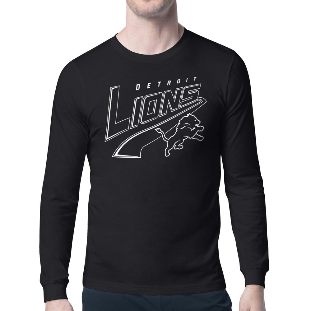 Detroit Lions Starter Modern Tailsweep Graphic Long Sleeve T-Shirt - Black T-shirts