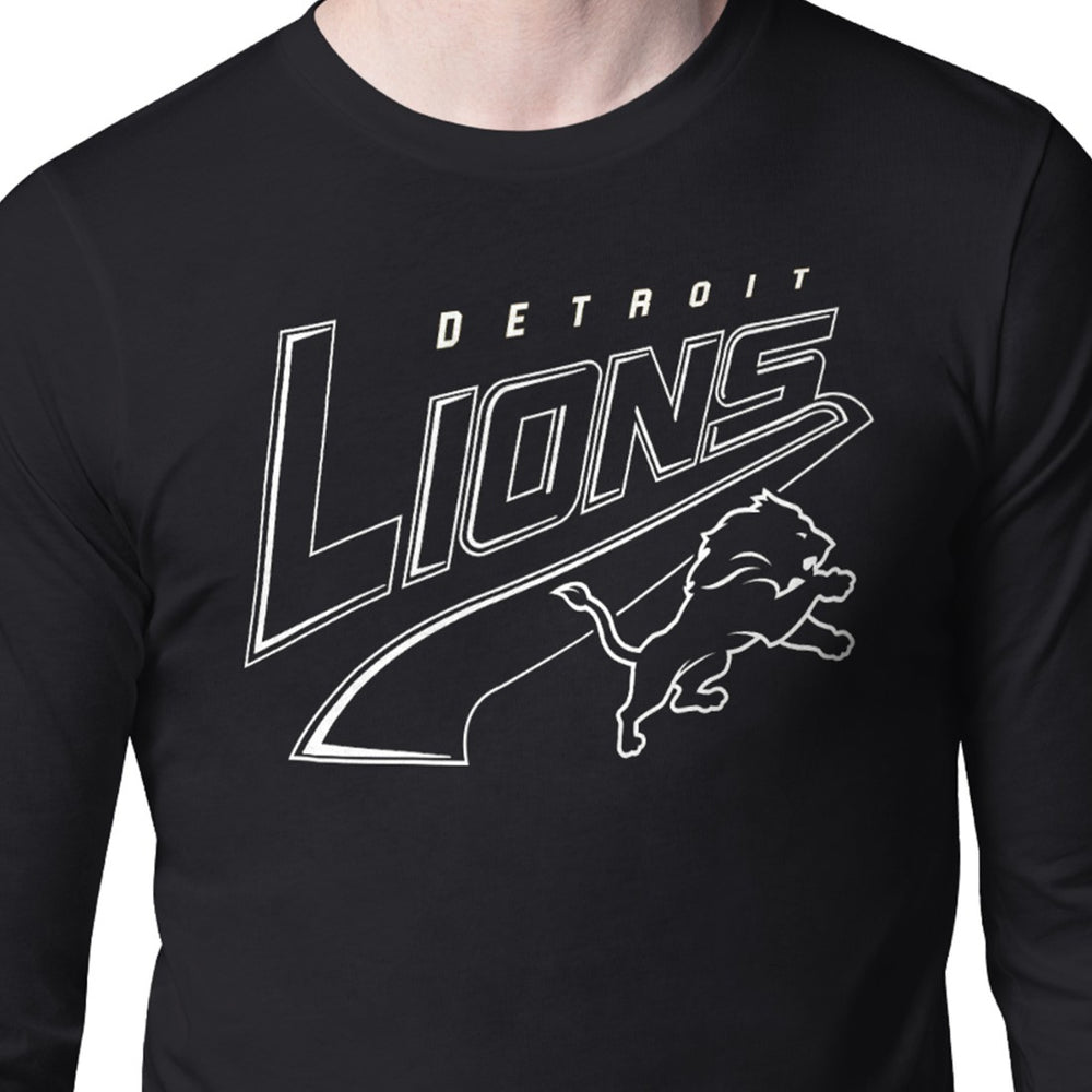 Detroit Lions Starter Modern Tailsweep Graphic Long Sleeve T-Shirt - Black T-shirts