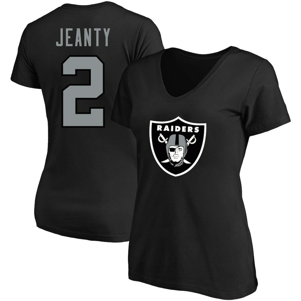 Ashton Jeanty Las Vegas Raiders Women's Plus Size Name & Number T-Shirt - Black T-shirts