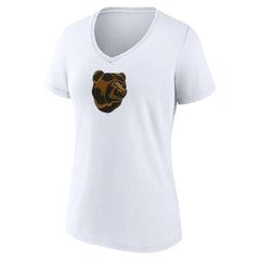Boston Bruins Women's Primary Logo V-Neck T-Shirt - White | US 203353764