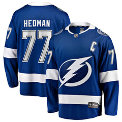 Victor Hedman Tampa Bay Lightning Fanatics Home Captain Patch Breakaway Jersey - Blue | US 203353905
