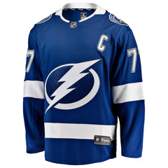 Victor Hedman Tampa Bay Lightning Fanatics Home Captain Patch Breakaway Jersey - Blue | US 203353905