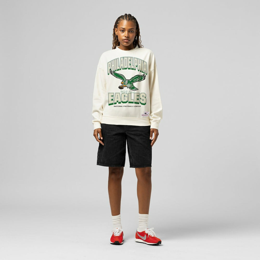 Philadelphia Eagles Women's Tonal Arch Sweatshirt - Cream Sweatshirts