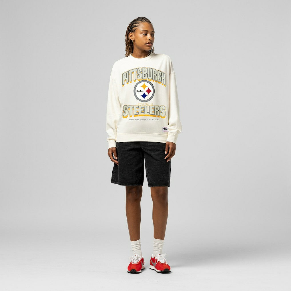 Pittsburgh Steelers Women's Tonal Arch Sweatshirt - Cream Sweatshirts