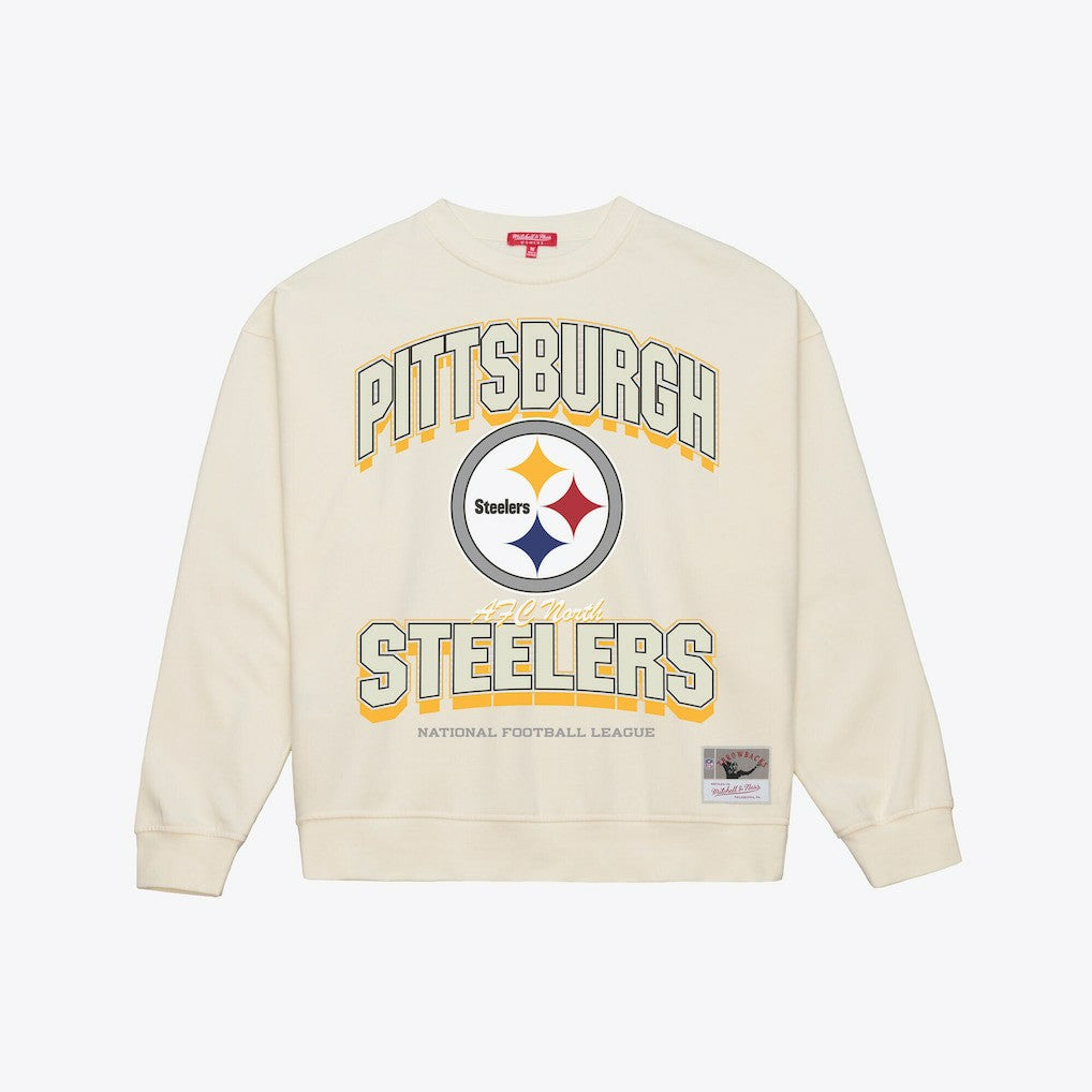 Pittsburgh Steelers Women's Tonal Arch Sweatshirt - Cream Sweatshirts