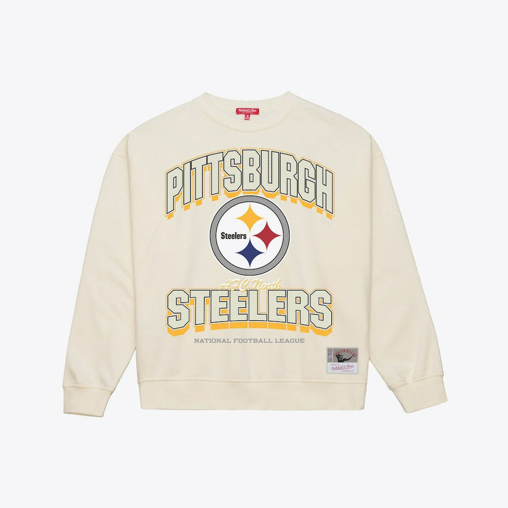 Pittsburgh Steelers Women's Tonal Arch Sweatshirt - Cream Sweatshirts