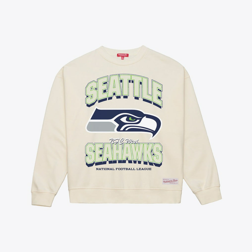 Seattle Seahawks Women's Tonal Arch Sweatshirt - Cream Sweatshirts