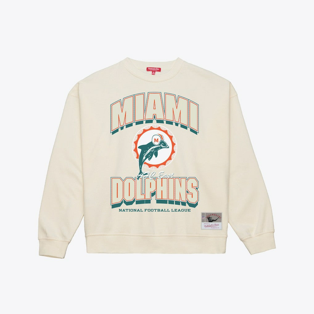 Miami Dolphins Women's Tonal Arch Sweatshirt - Cream Sweatshirts
