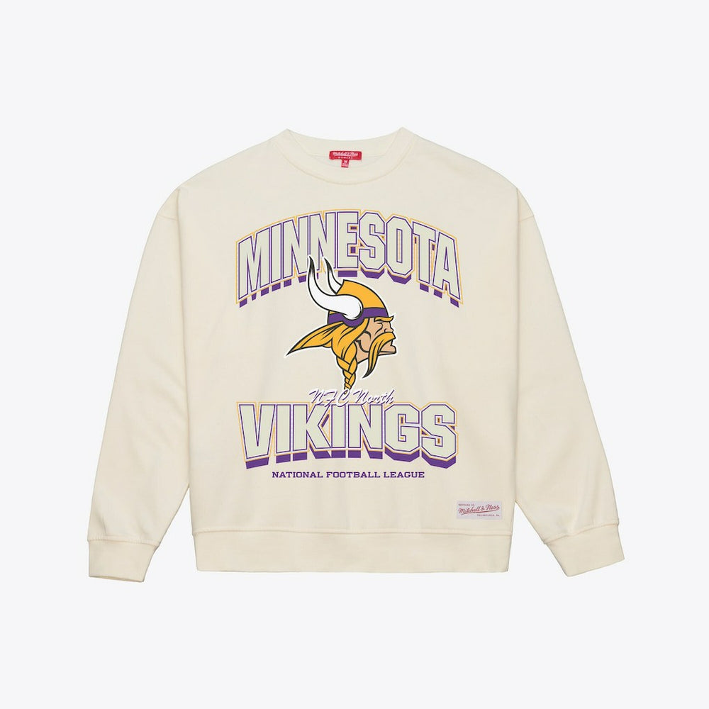 Minnesota Vikings Women's Tonal Arch Sweatshirt - Cream Sweatshirts