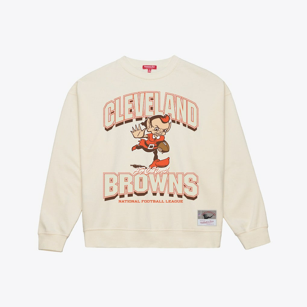 Cleveland Browns Women's Tonal Arch Sweatshirt - Cream Sweatshirts