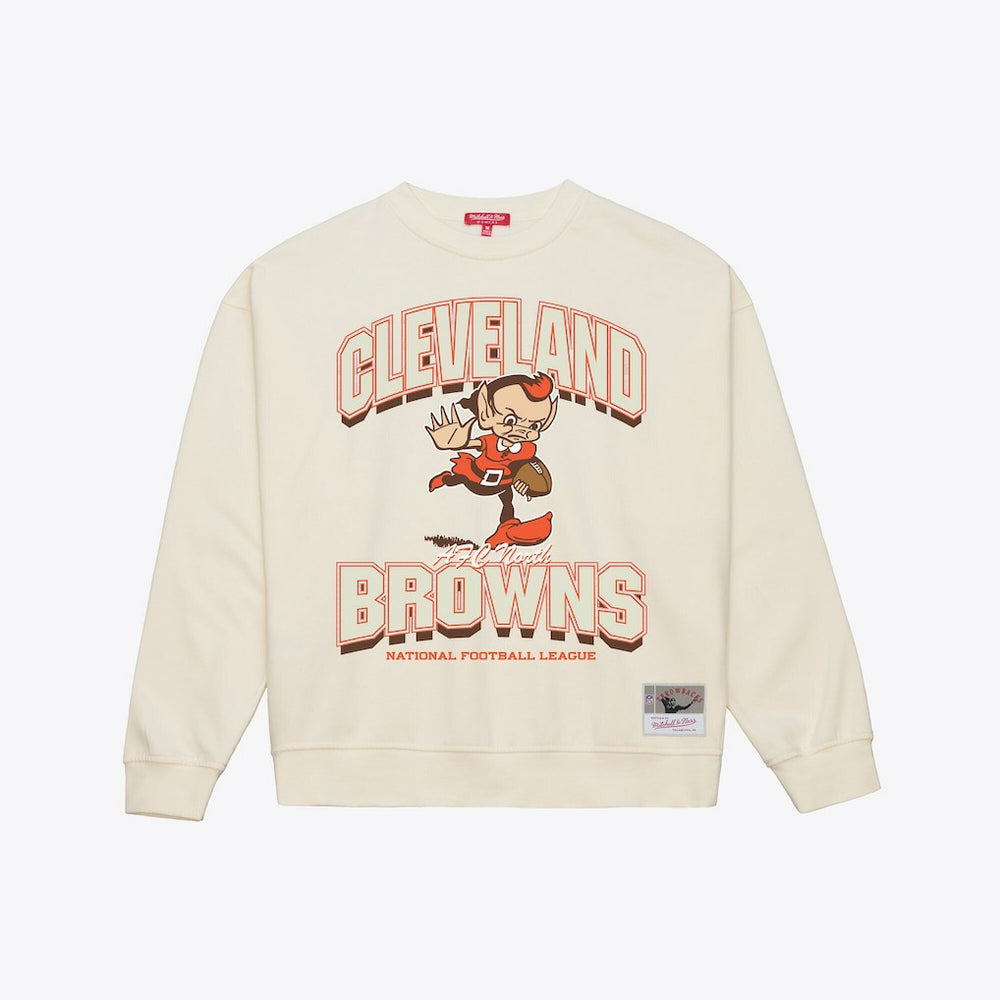 Cleveland Browns Women's Tonal Arch Sweatshirt - Cream Sweatshirts