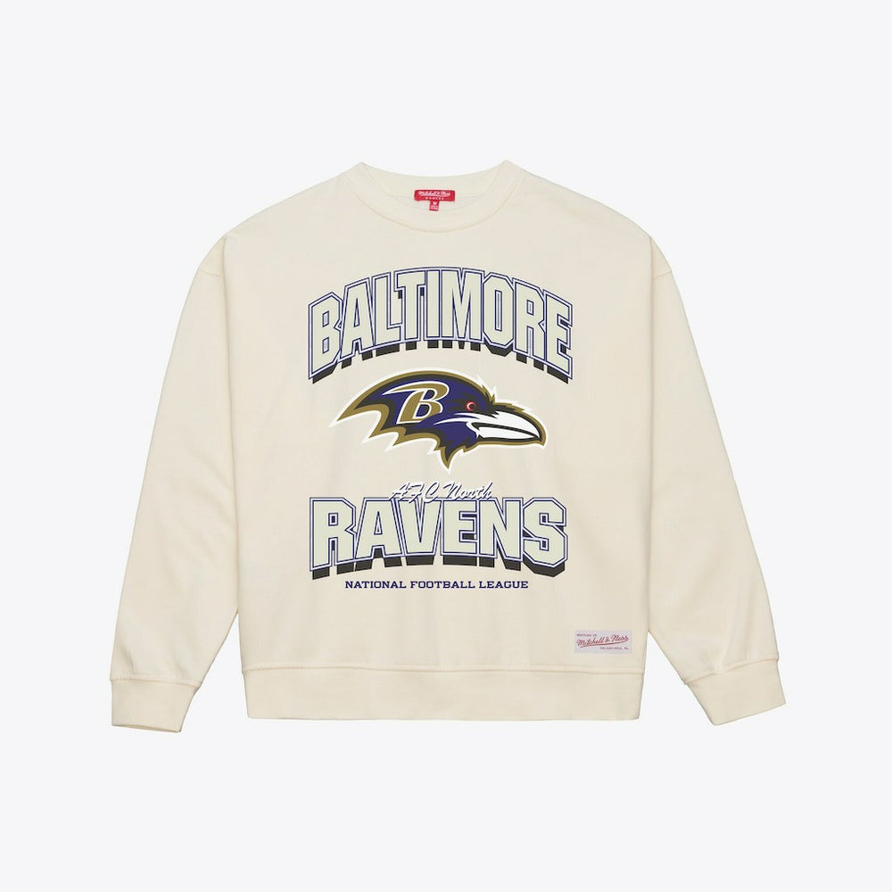Baltimore Ravens Women's Tonal Arch Sweatshirt - Cream Sweatshirts