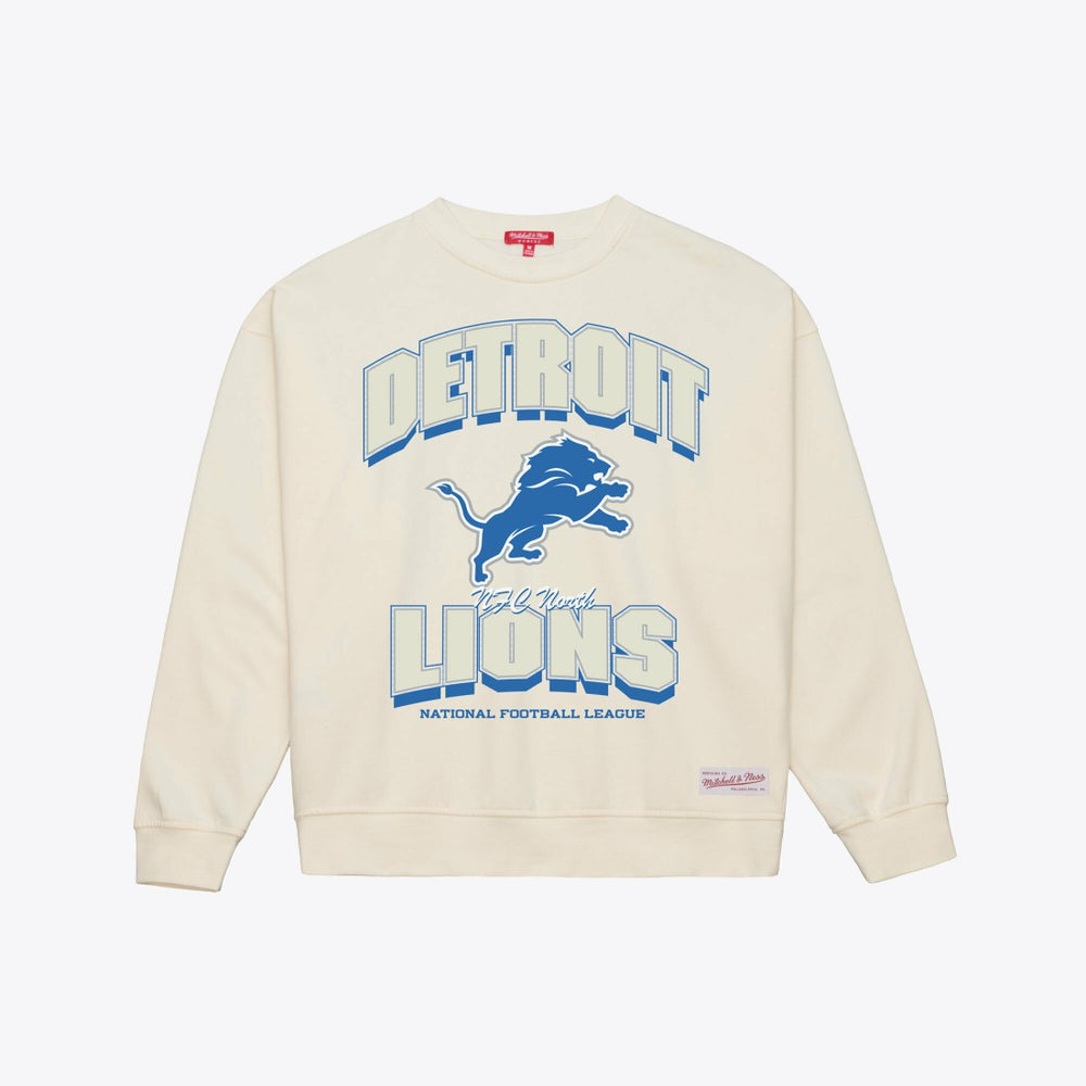 Detroit Lions Women's Tonal Arch Sweatshirt - Cream Sweatshirts