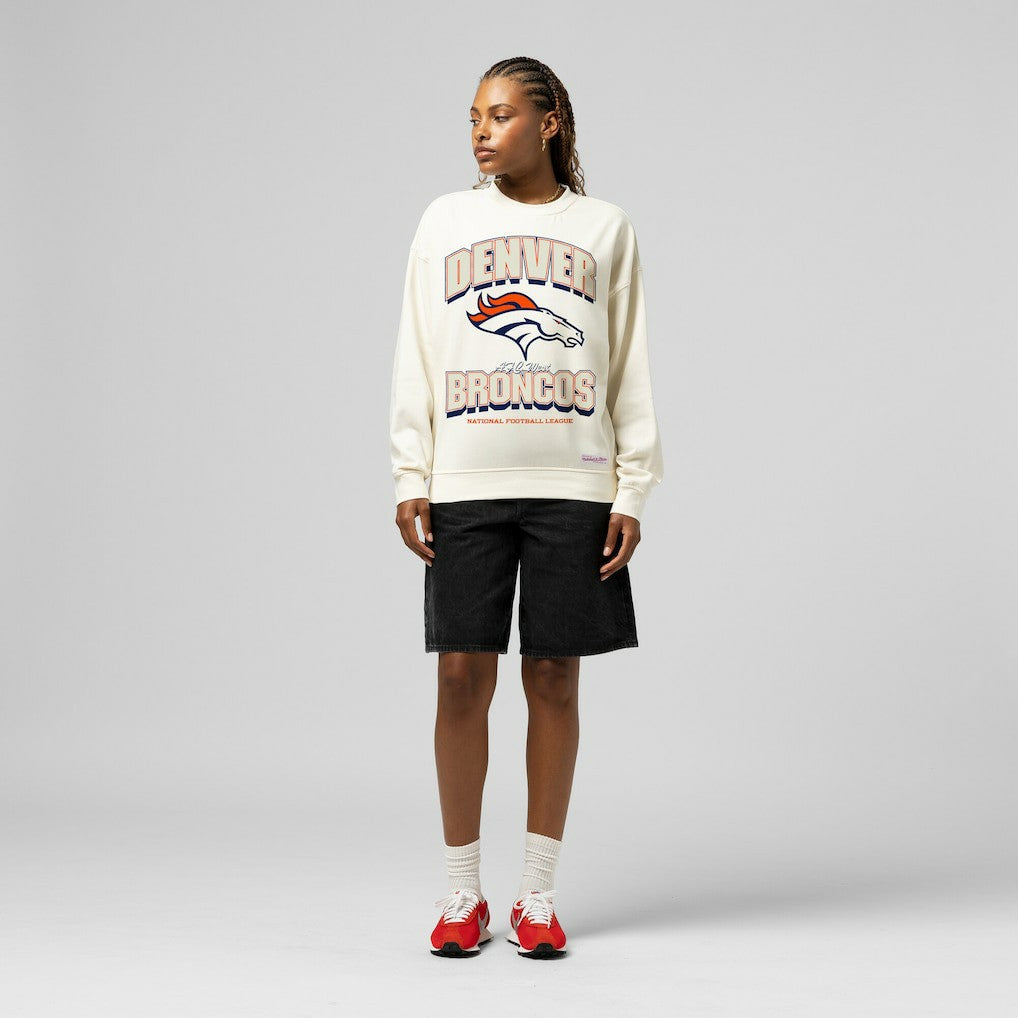 Denver Broncos Women's Tonal Arch Sweatshirt - Cream Sweatshirts