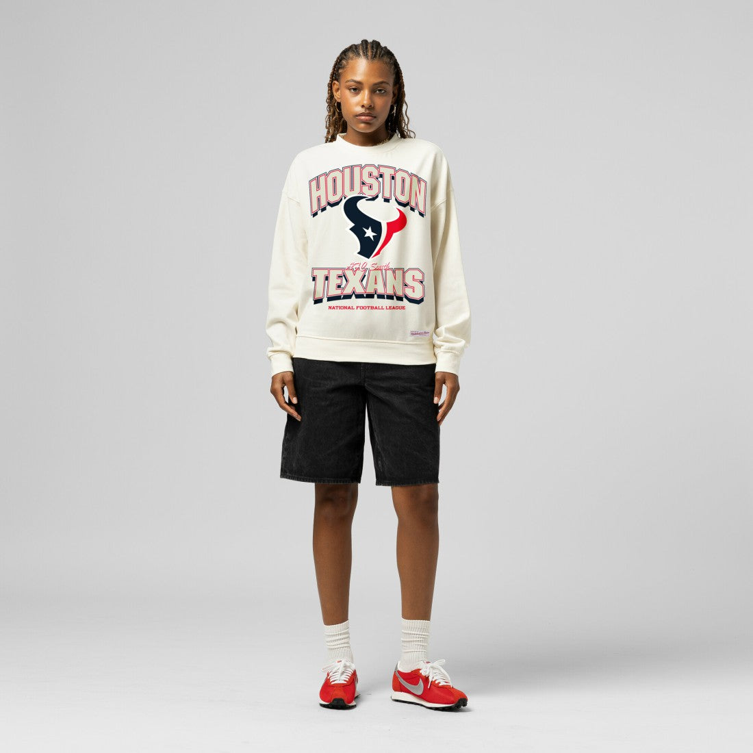 Houston Texans Women's Tonal Arch Sweatshirt - Cream Sweatshirts