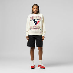 Houston Texans Women's Tonal Arch Sweatshirt - Cream Sweatshirts