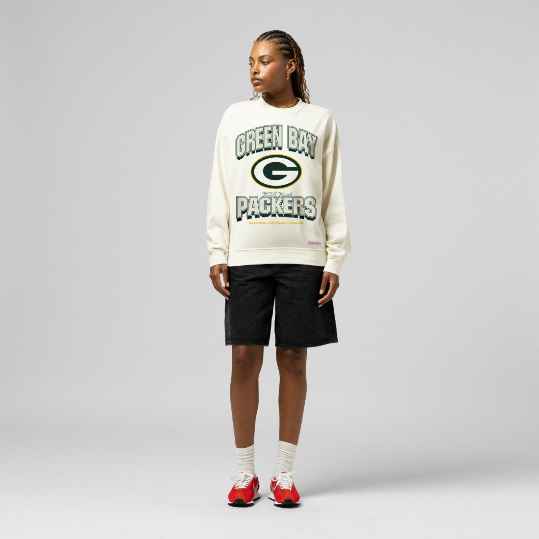 Green Bay Packers Women's Tonal Arch Sweatshirt - Cream Sweatshirts