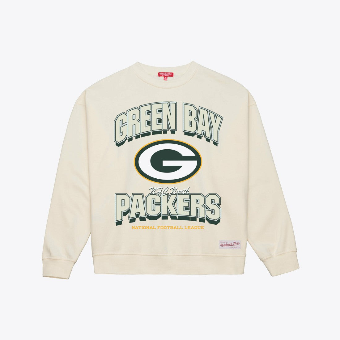 Green Bay Packers Women's Tonal Arch Sweatshirt - Cream Sweatshirts