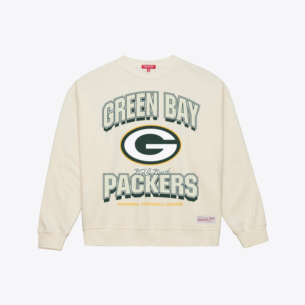 Green Bay Packers Women's Tonal Arch Sweatshirt - Cream Sweatshirts