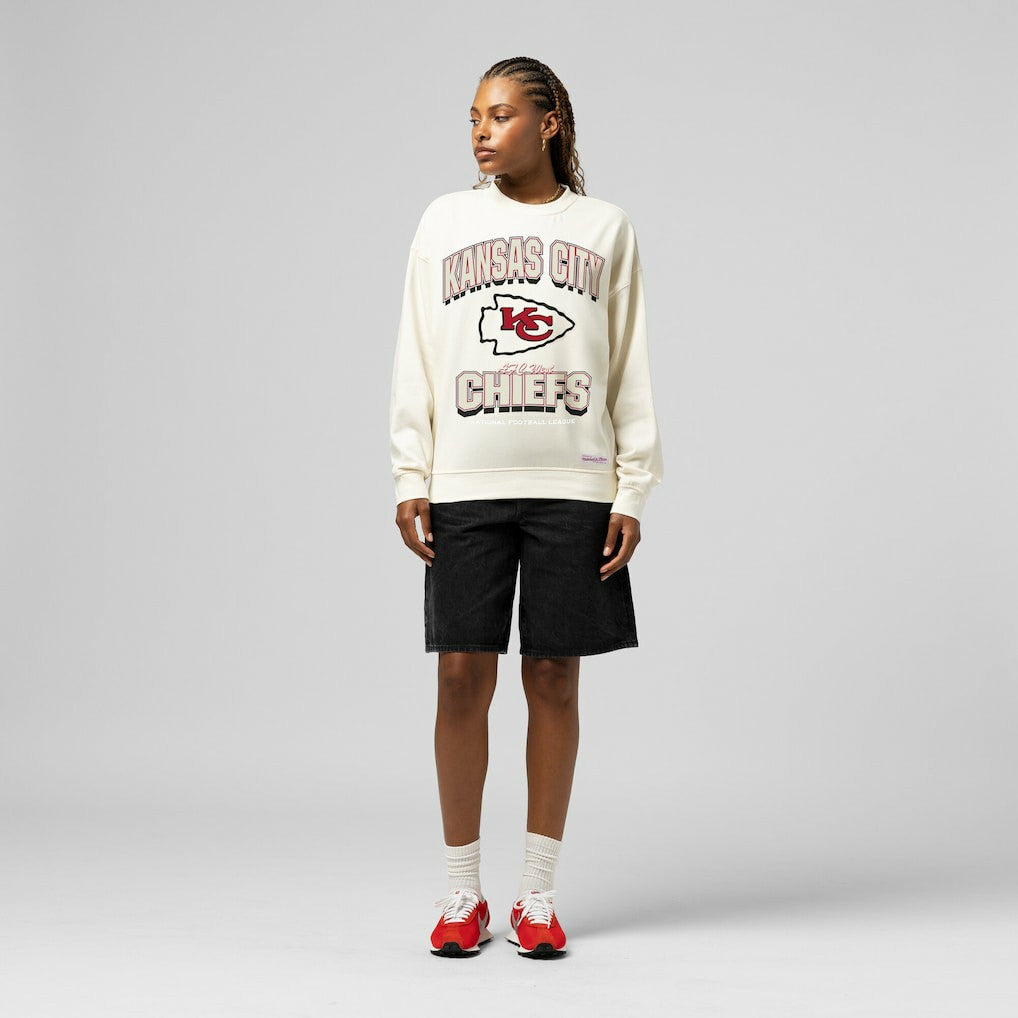 Kansas City Chiefs Women's Tonal Arch Sweatshirt - Cream Sweatshirts
