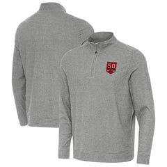 Tampa Bay Buccaneers Antigua 50th Season Subtle Quarter-Zip Sweatshirt - Heather Black Sweatshirts