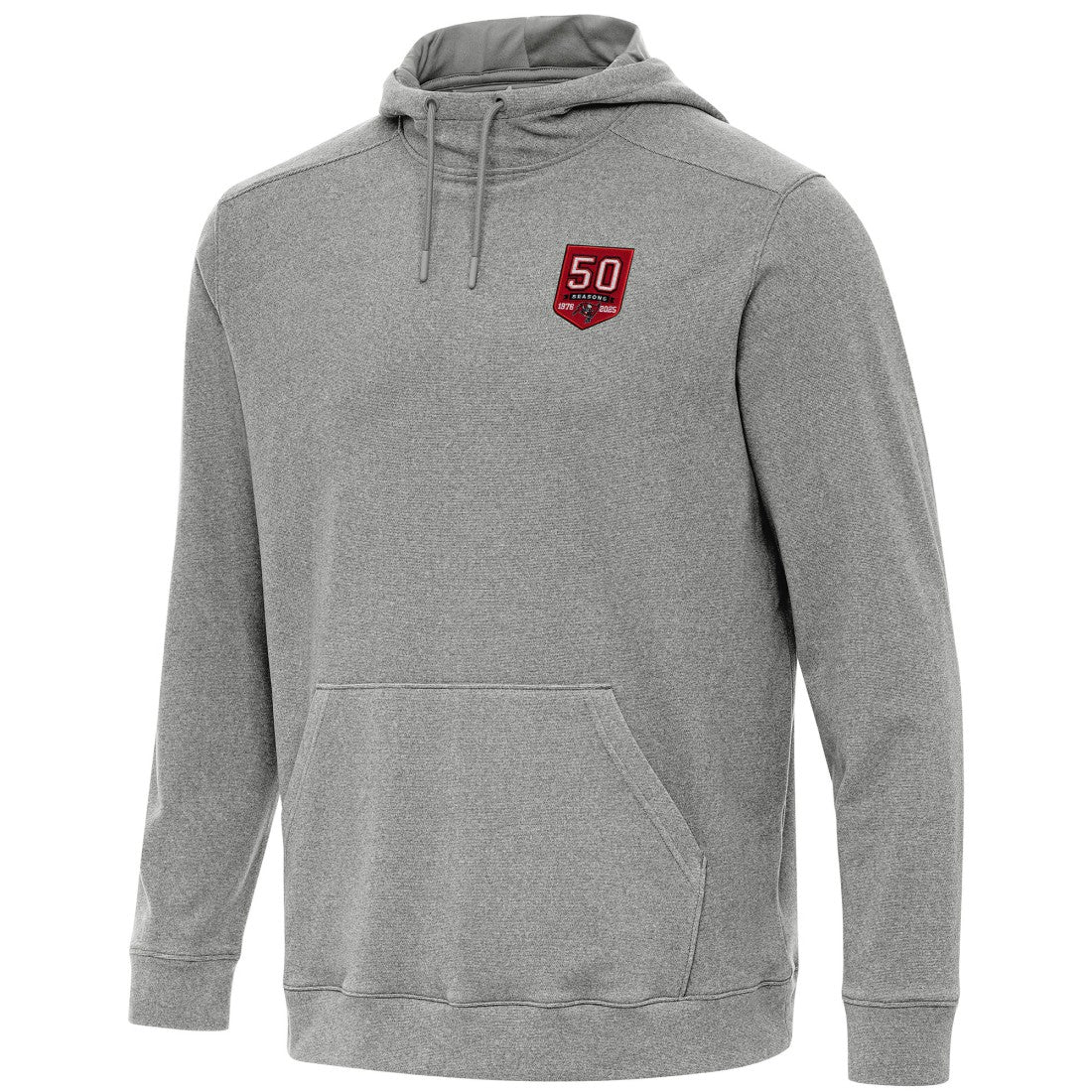 Tampa Bay Buccaneers Antigua 50th Season Cloud Hoodie - Heather Black Hoodies