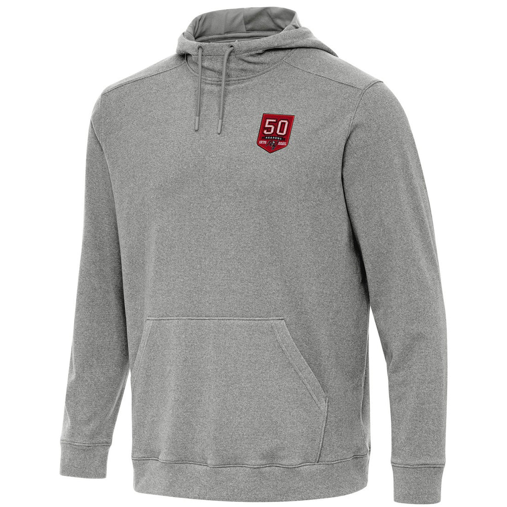 Tampa Bay Buccaneers Antigua 50th Season Cloud Hoodie - Heather Black Hoodies