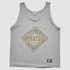 Pittsburgh Pirates Starter 1989 Tank - Gray - Vintage Tanks
