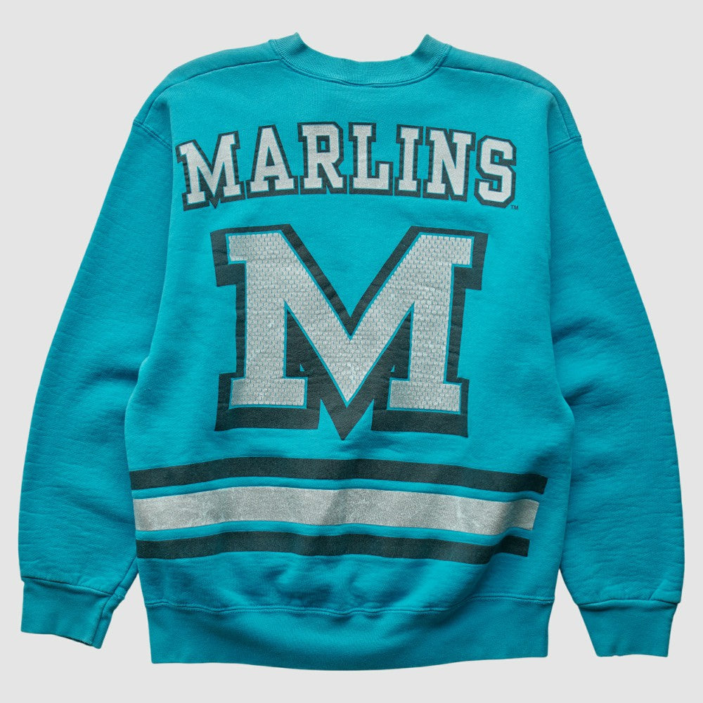 Miami Marlins 90s Pullover Sweatshirt - Teal - Vintage Pullover