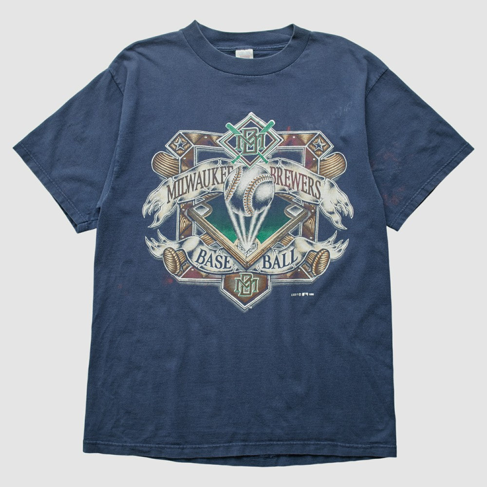 Milwaukee Brewers 1996 T-Shirt - Navy - Vintage T-shirts