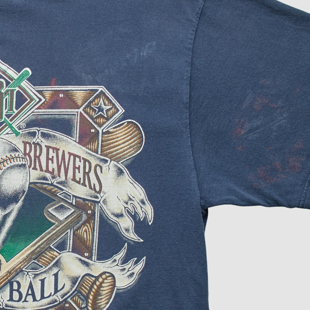 Milwaukee Brewers 1996 T-Shirt - Navy - Vintage T-shirts