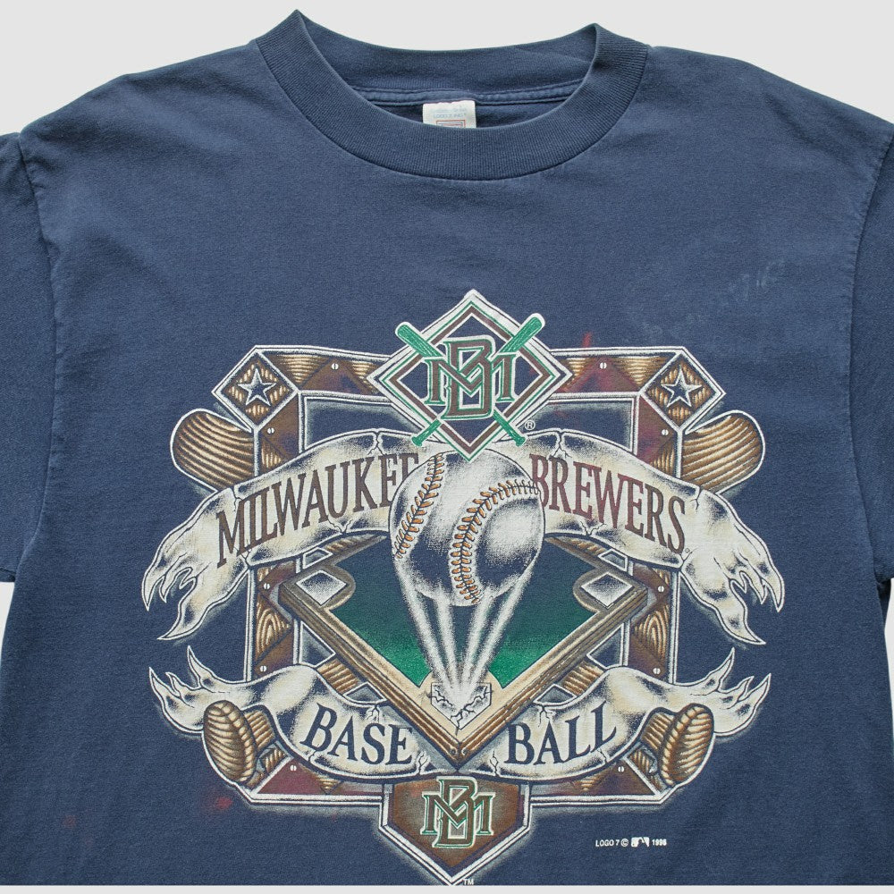 Milwaukee Brewers 1996 T-Shirt - Navy - Vintage T-shirts