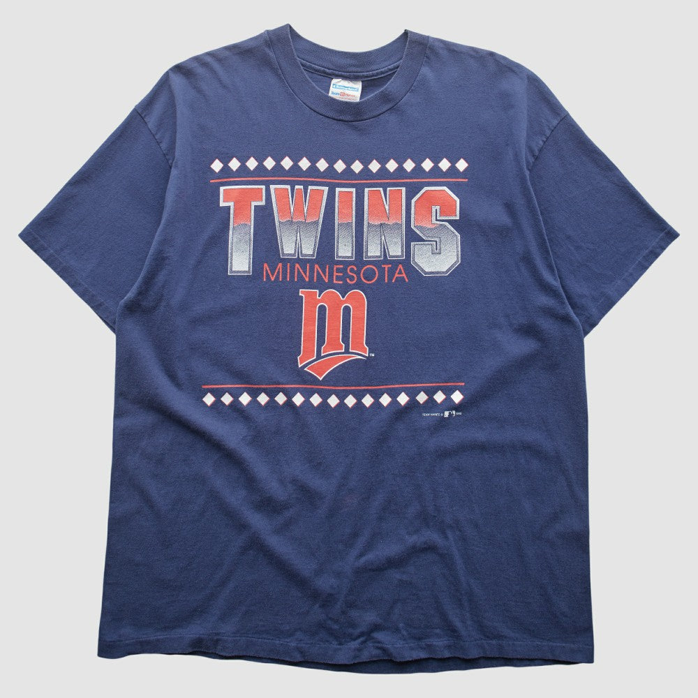 Minnesota Twins Hanes 1993 T-Shirt - Blue - XVintage T-shirts