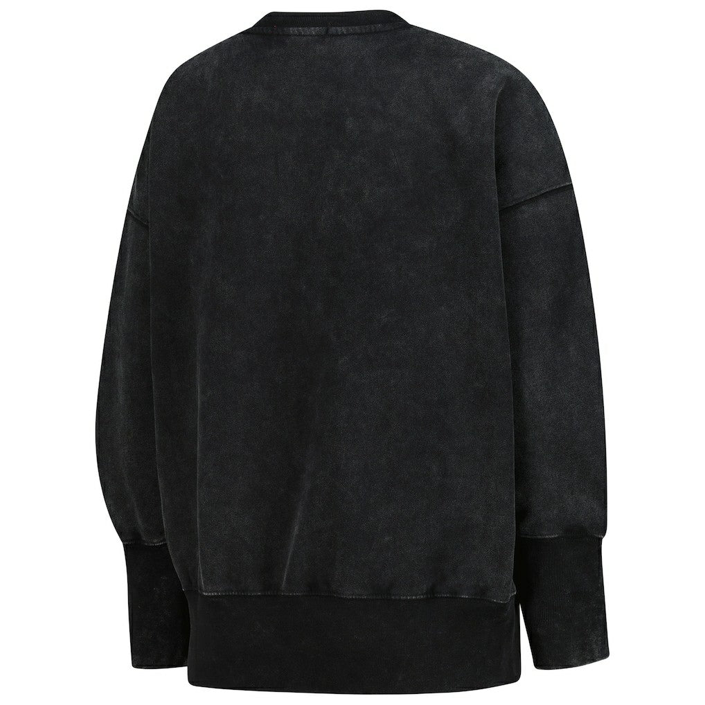 Dallas Cowboys Women's Delineate Mineral Wash Crewneck Sweatshirt - Black Sweatshirts