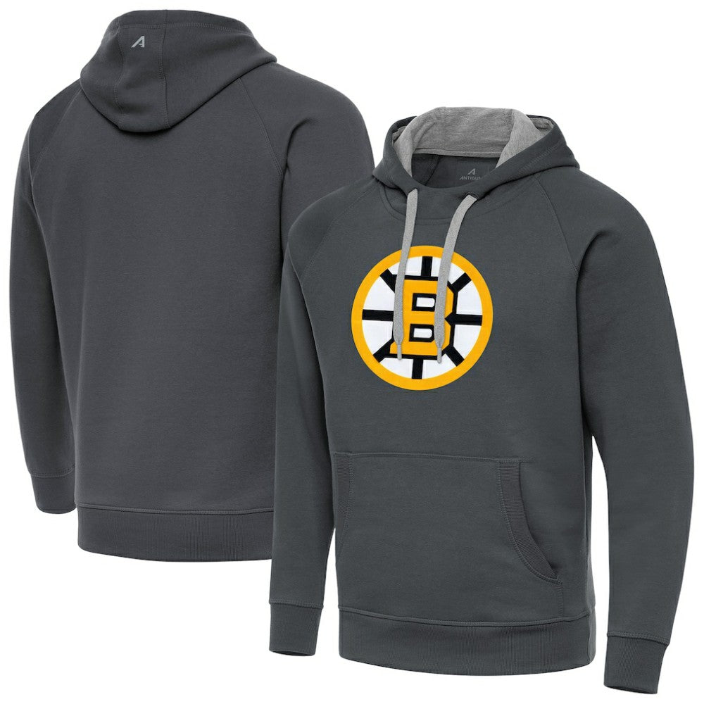 Boston Bruins Antigua Victory Pullover Hoodie - Charcoal | US 203361765