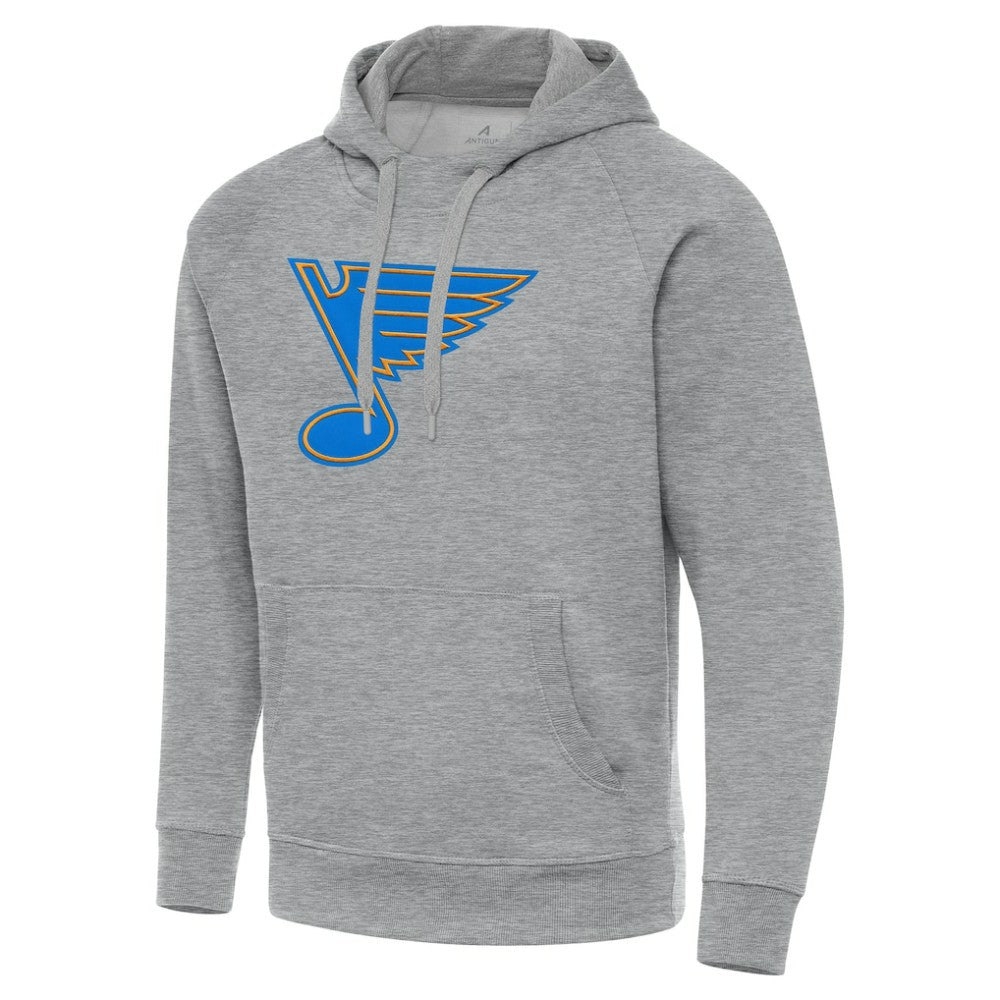 St. Louis Blues Antigua Victory Pullover Hoodie - Heather Gray | US 203361768