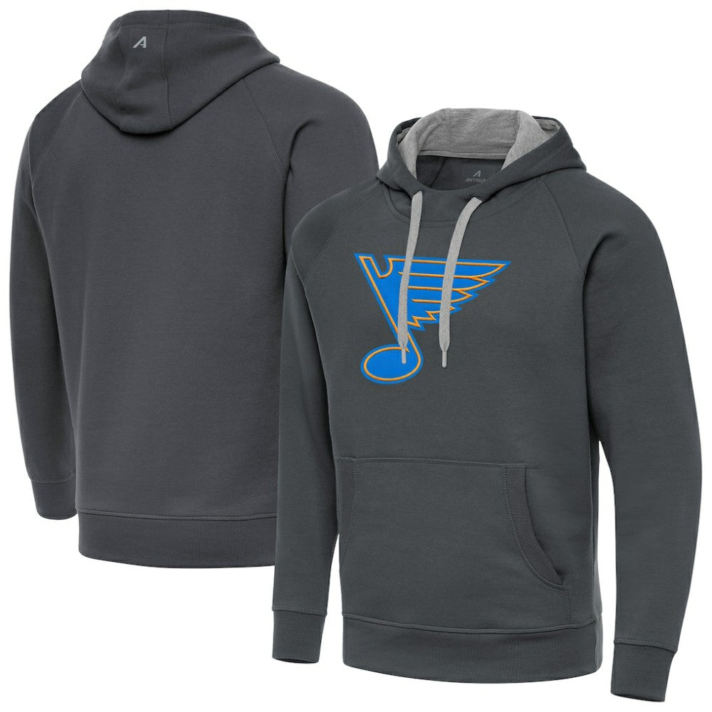 St. Louis Blues Antigua Victory Pullover Hoodie - Charcoal | US 203361771