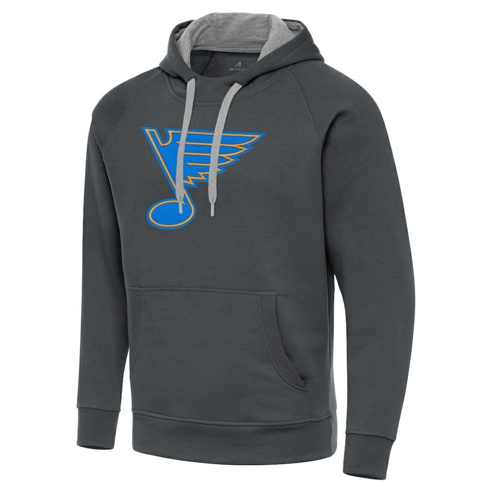 St. Louis Blues Antigua Victory Pullover Hoodie - Charcoal | US 203361771