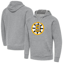 Boston Bruins Antigua Victory Pullover Hoodie - Heather Gray | US 203361776