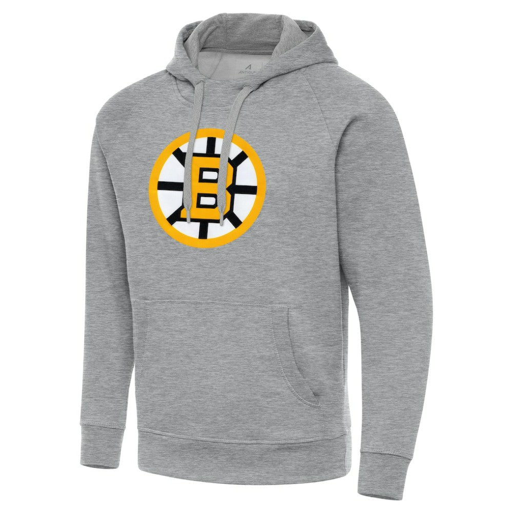 Boston Bruins Antigua Victory Pullover Hoodie - Heather Gray | US 203361776