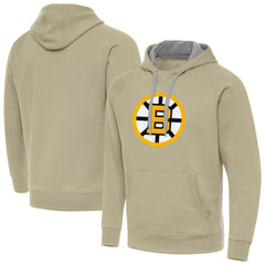 Boston Bruins Antigua Victory Pullover Hoodie - Khaki | US 203361777