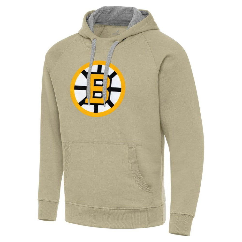 Boston Bruins Antigua Victory Pullover Hoodie - Khaki | US 203361777