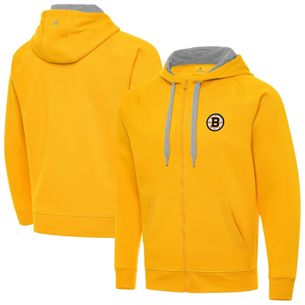 Boston Bruins Antigua Victory Full-Zip Hoodie - Gold | US 203361784