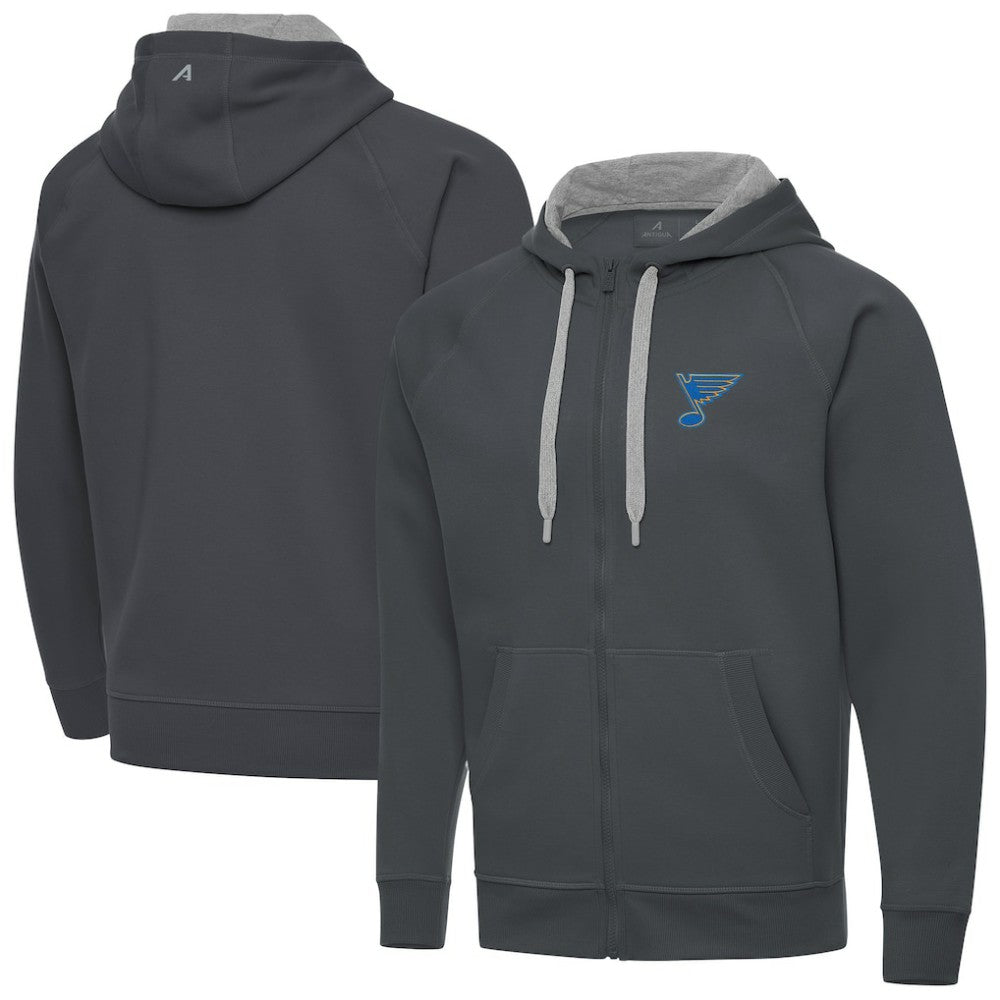 St. Louis Blues Antigua Victory Full-Zip Hoodie - Charcoal | US 203361785