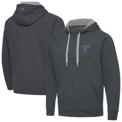 St. Louis Blues Antigua Victory Full-Zip Hoodie - Charcoal | US 203361785