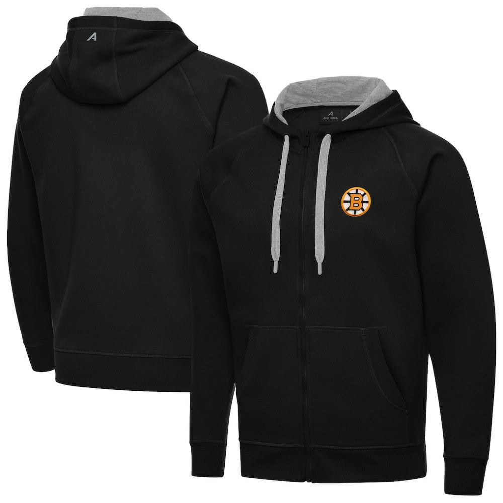 Boston Bruins Antigua Victory Full-Zip Hoodie - Black | US 203361787