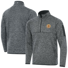 Boston Bruins Antigua Fortune Quarter-Zip Pullover Jacket - Heather Black | US 203361790