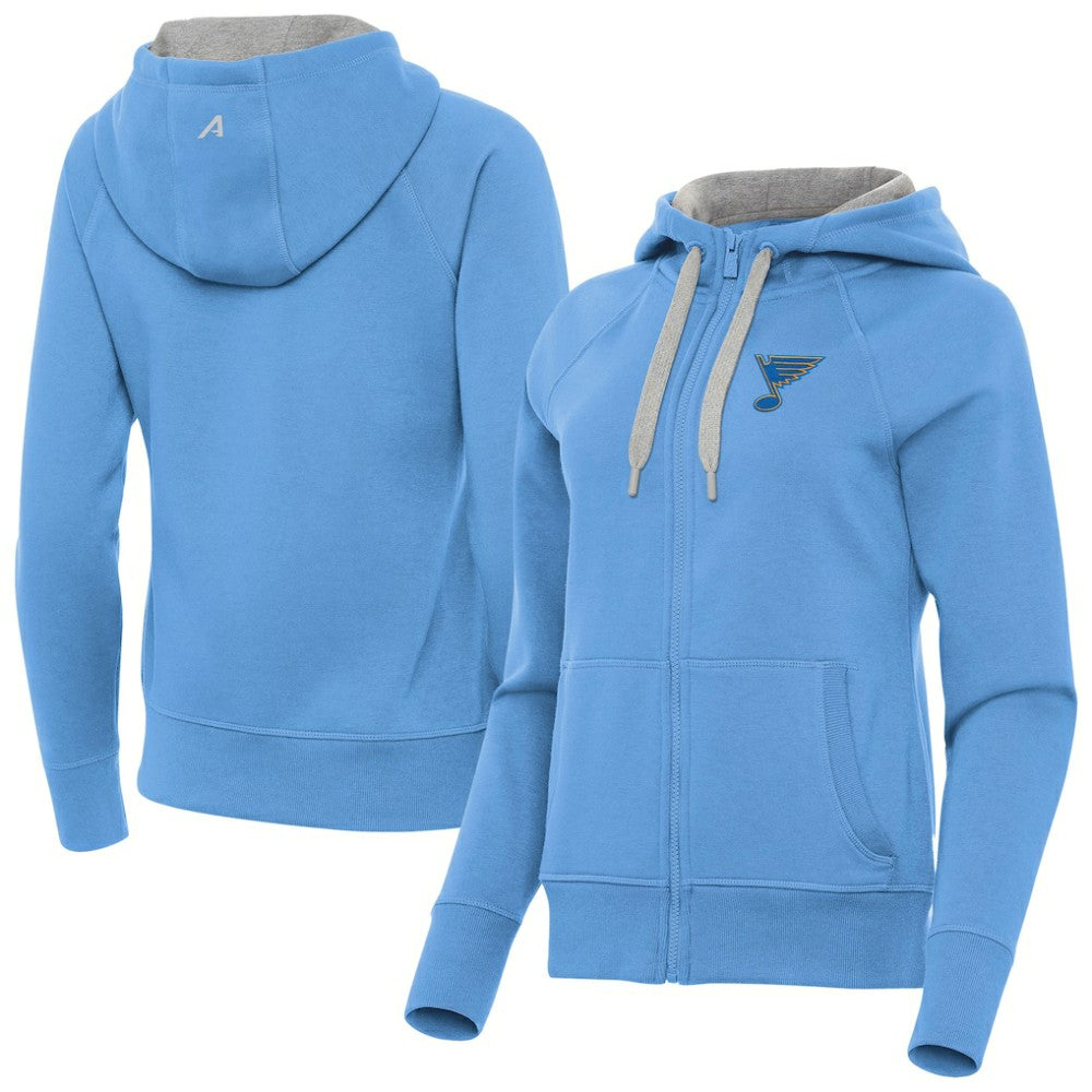 St. Louis Blues Antigua Women's Victory Full-Zip Hoodie - Blue | US 203361793