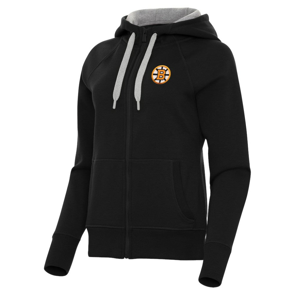 Boston Bruins Antigua Women's Victory Full-Zip Hoodie - Black | US 203361795